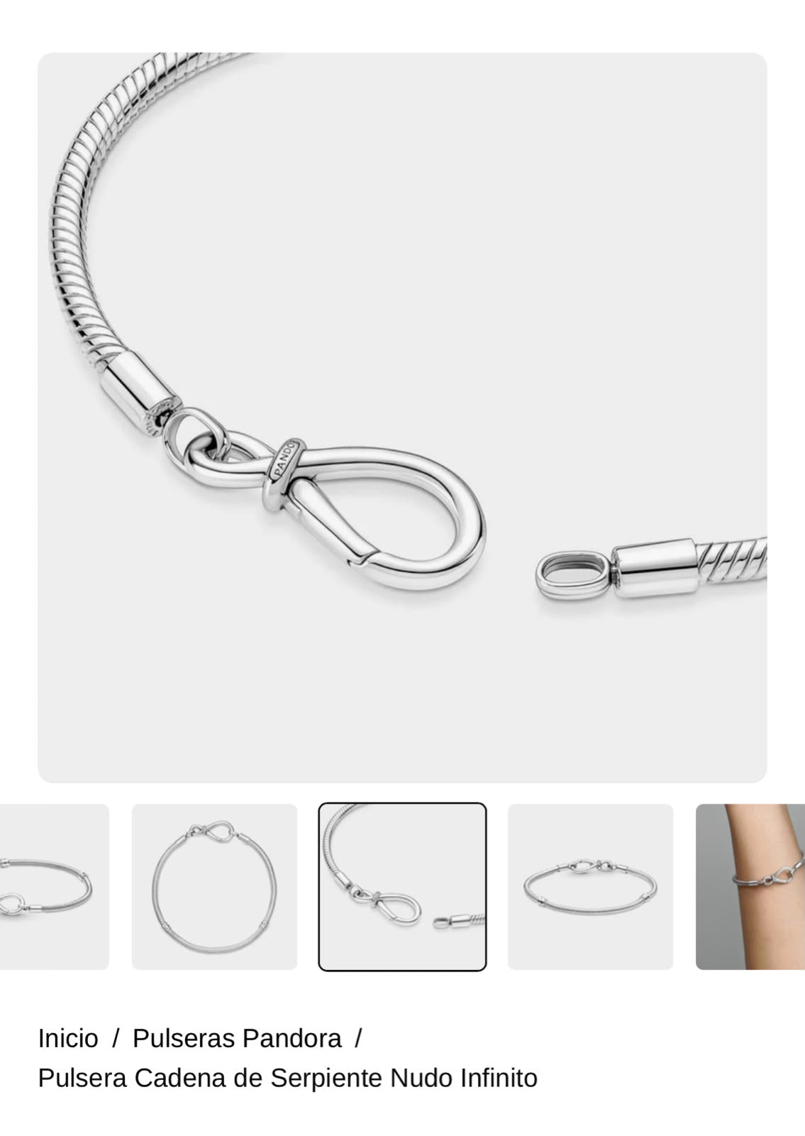 Pulsera Cadena de Serpiente Nudo Infinito