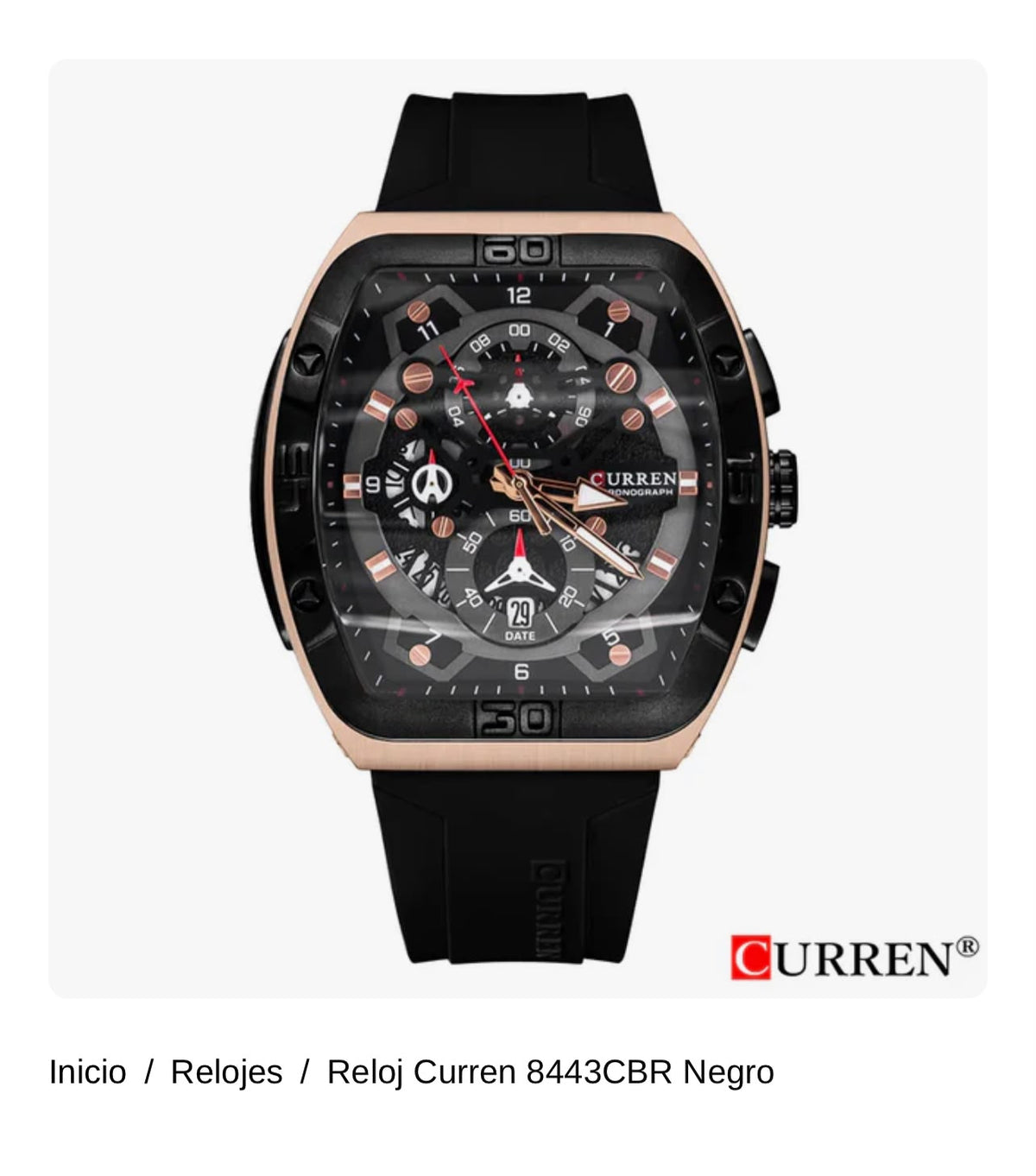 Reloj Curren 8443CBR Negro