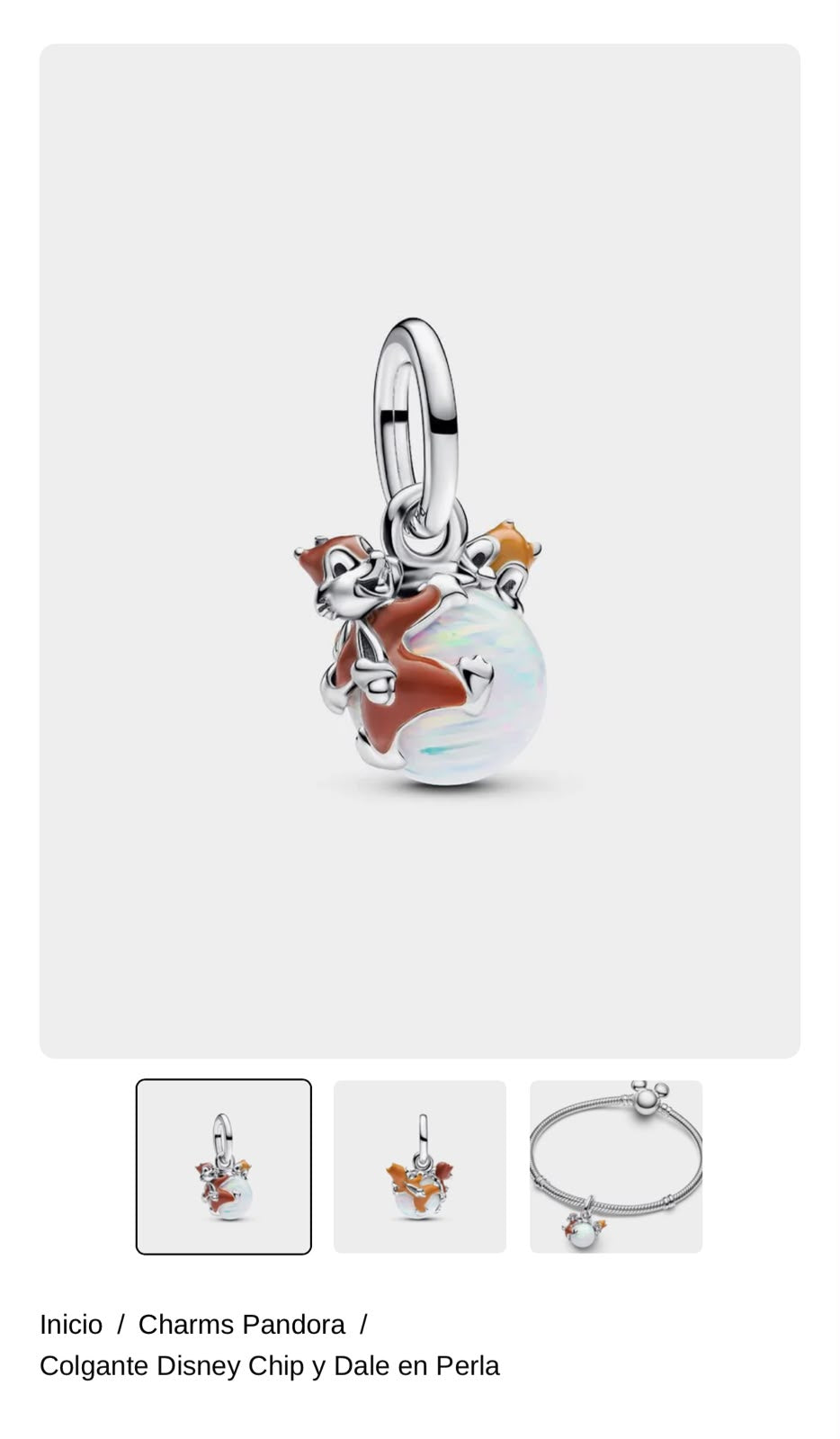 Colgante Disney Chip y Dale en Perla