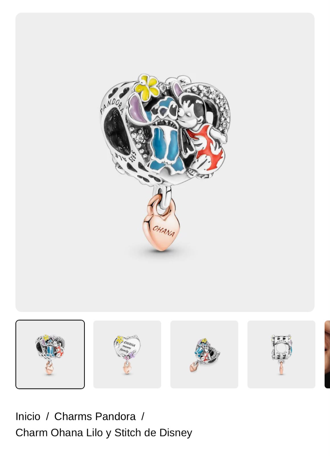 Charm Ohana Lilo y Stitch de Disney