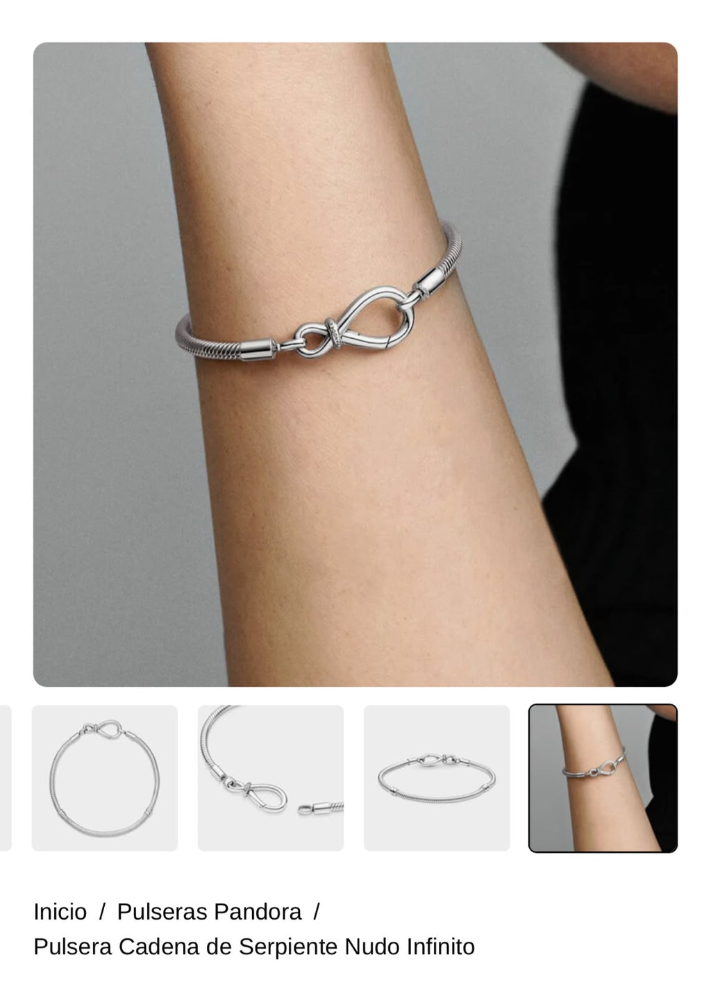 Pulsera Cadena de Serpiente Nudo Infinito