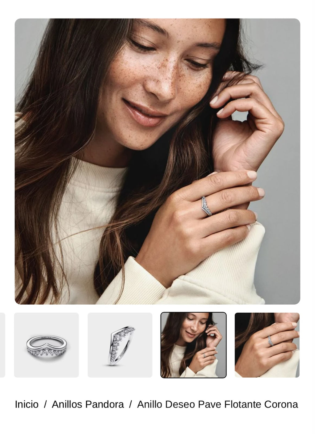 Anillo Deseo Pave Flotante Corona