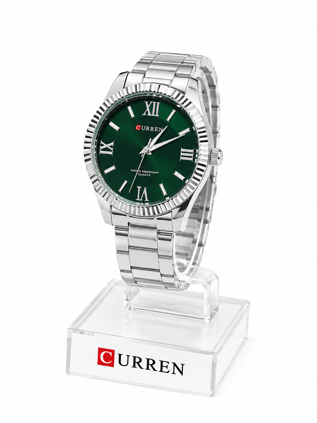 Reloj Curren-Original plateado con verde-para Hombre