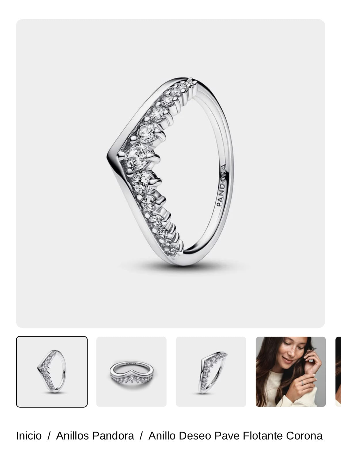 Anillo Deseo Pave Flotante Corona