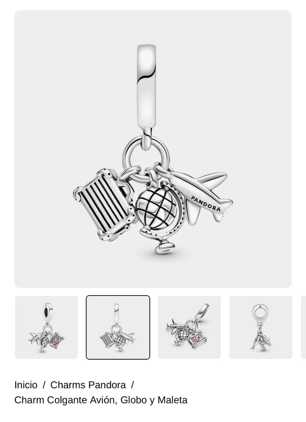 Charm Colgante Avión, Globo y Maleta