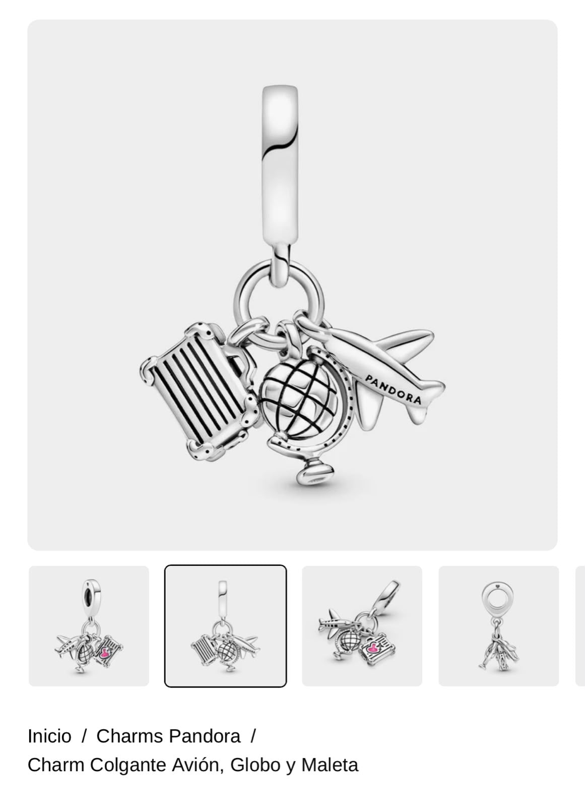 Charm Colgante Avión, Globo y Maleta