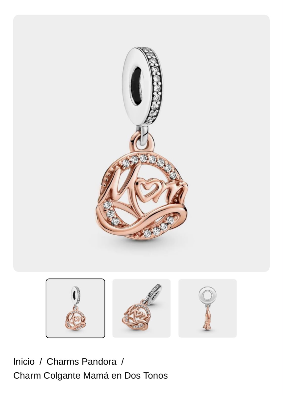 Charm Colgante Mamá en Dos Tonos