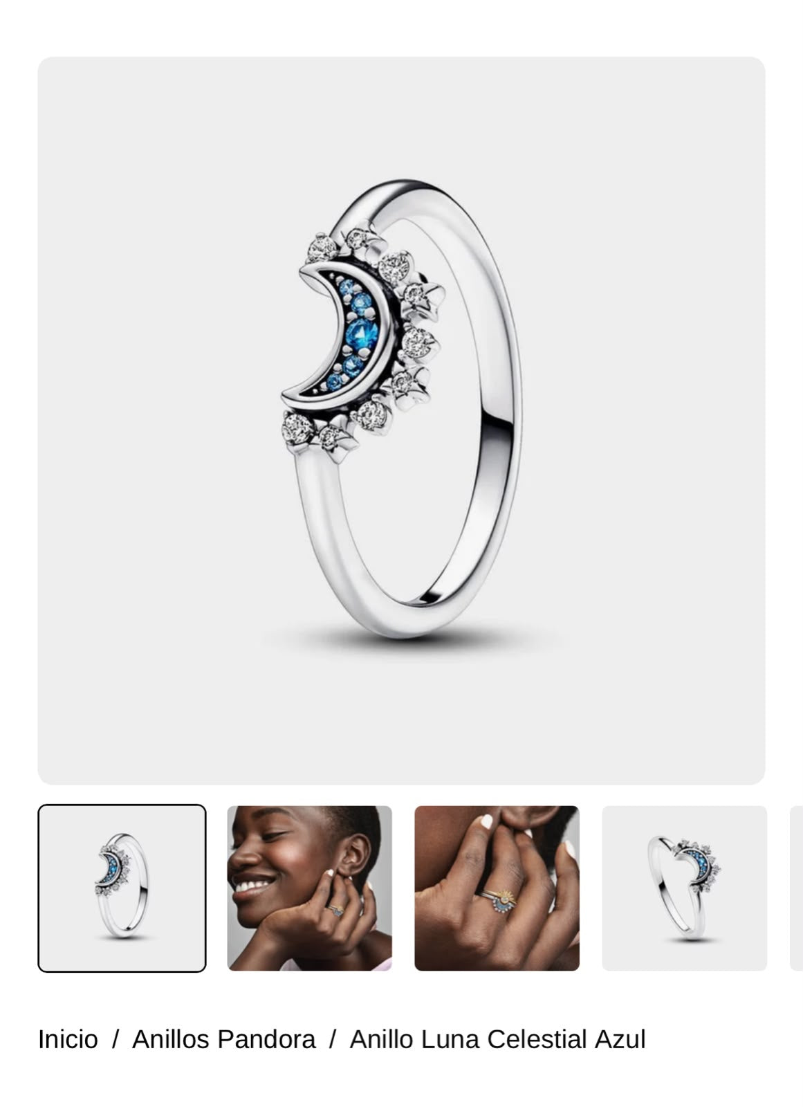 Anillo Luna Celestial Azul