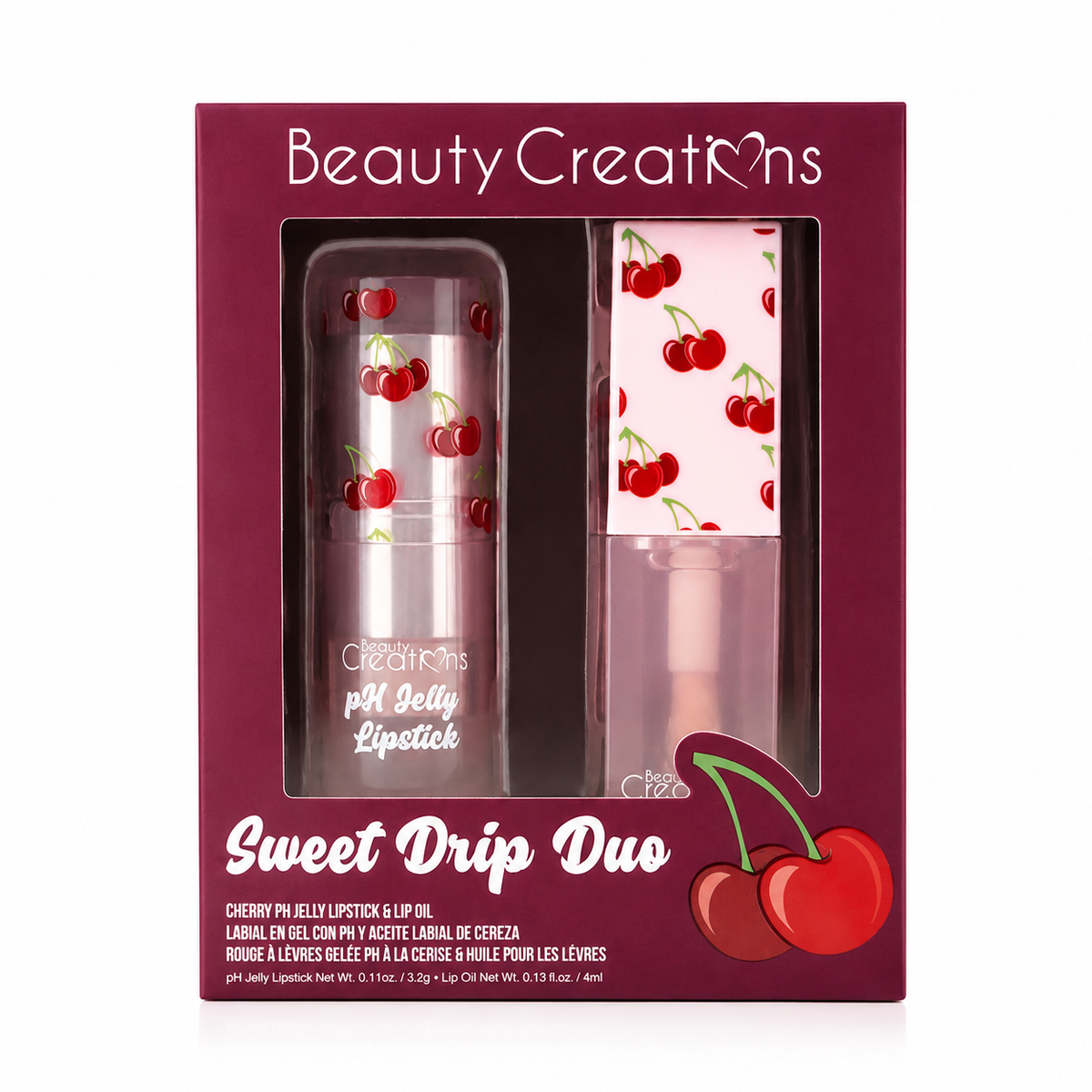 Barra y Aceite Labial Sweet Drip Duo Cereza Ph Jelly Beauty Creations
