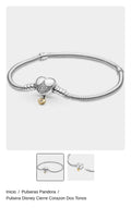 Pulsera Disney Cierre Corazon Dos Tonos