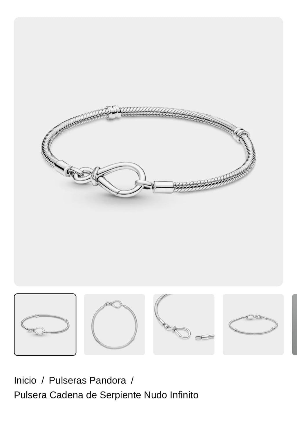 Pulsera Cadena de Serpiente Nudo Infinito
