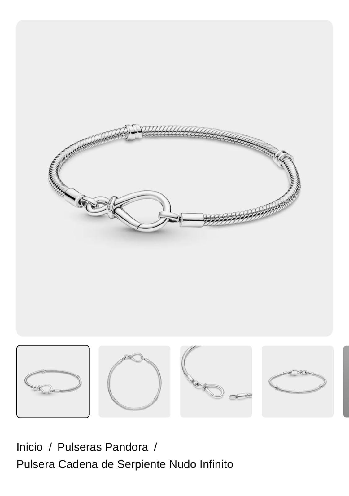 Pulsera Cadena de Serpiente Nudo Infinito