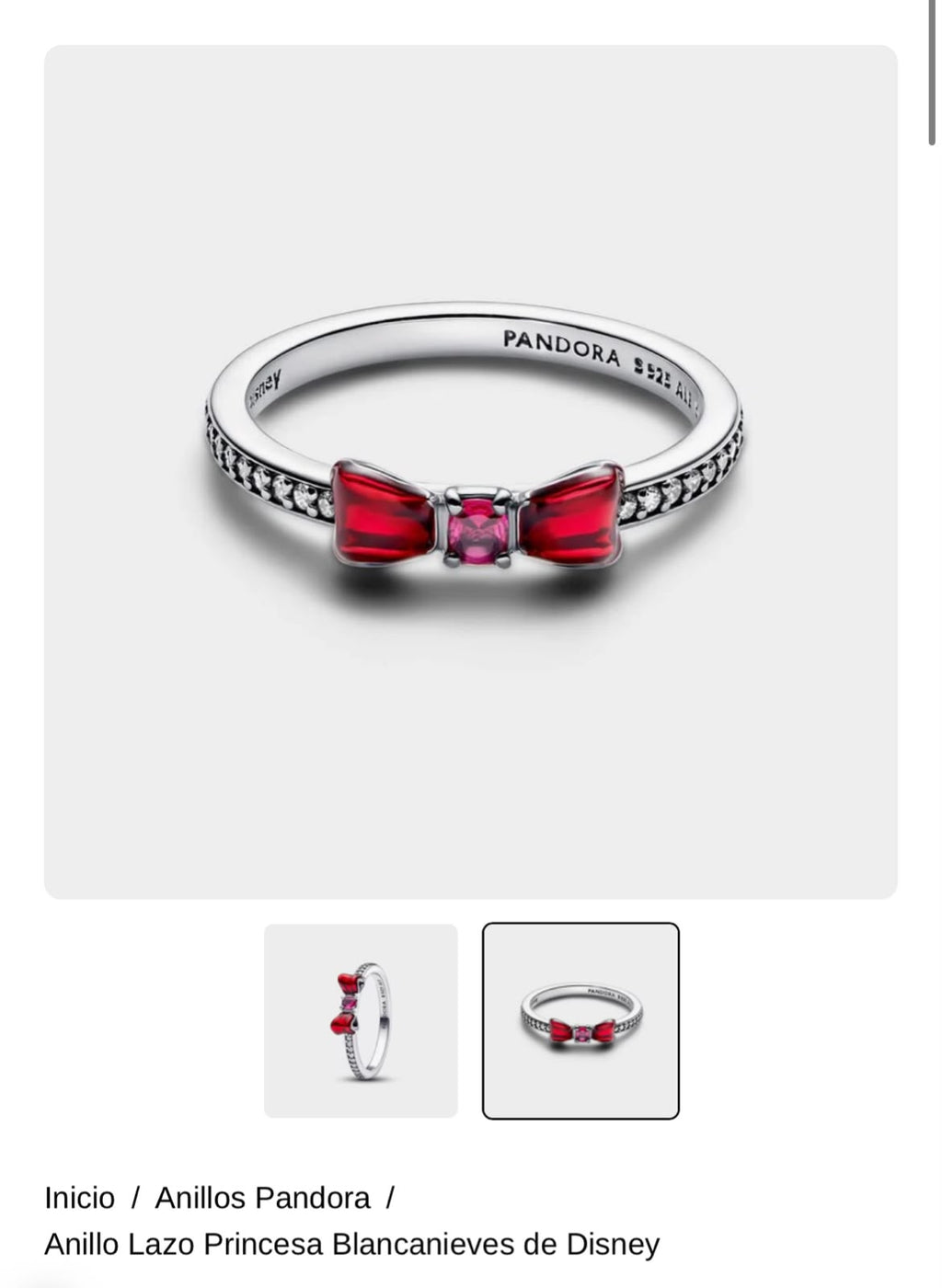 Anillo Lazo Princesa Blancanieves de Disney