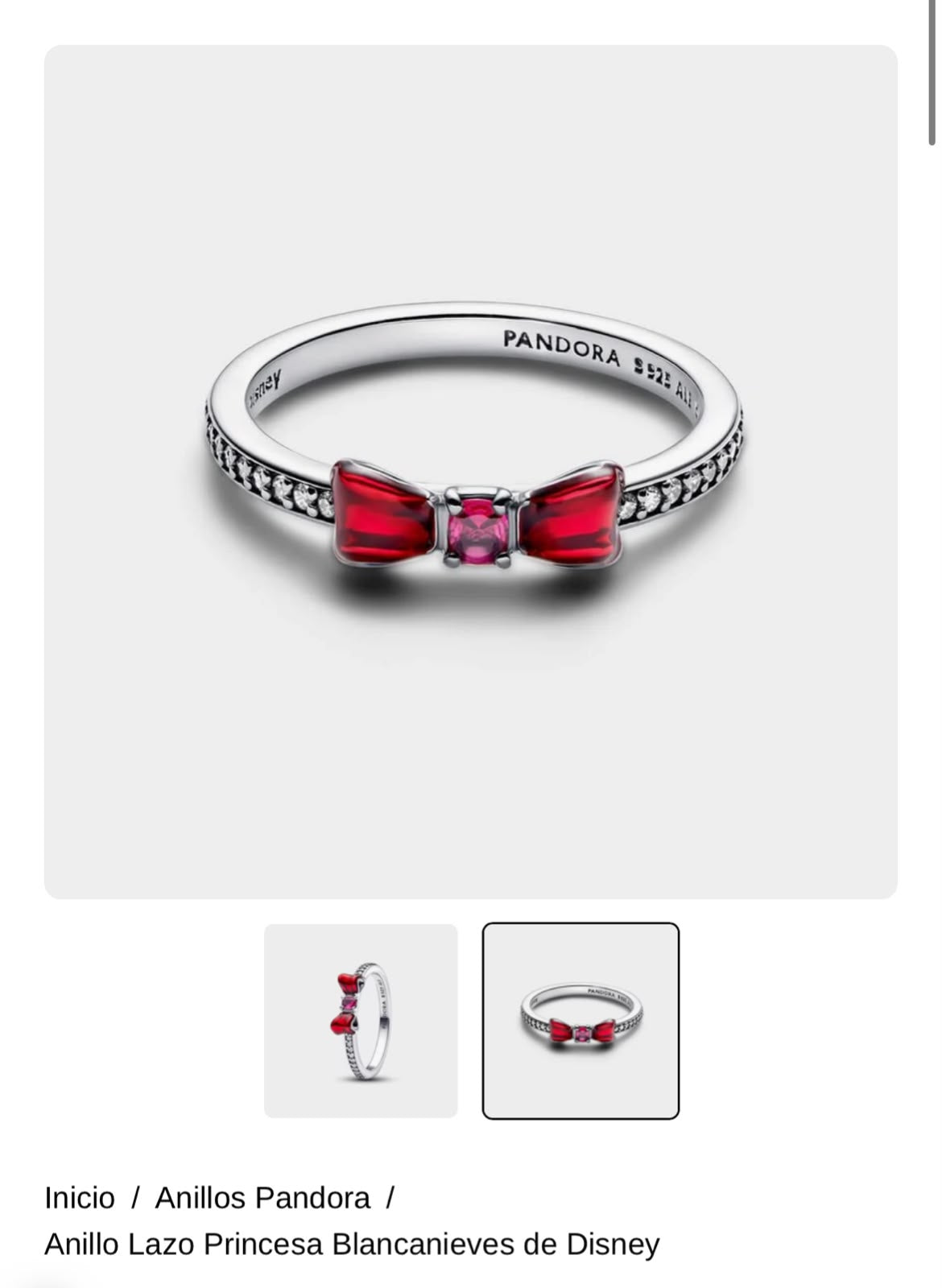 Anillo Lazo Princesa Blancanieves de Disney