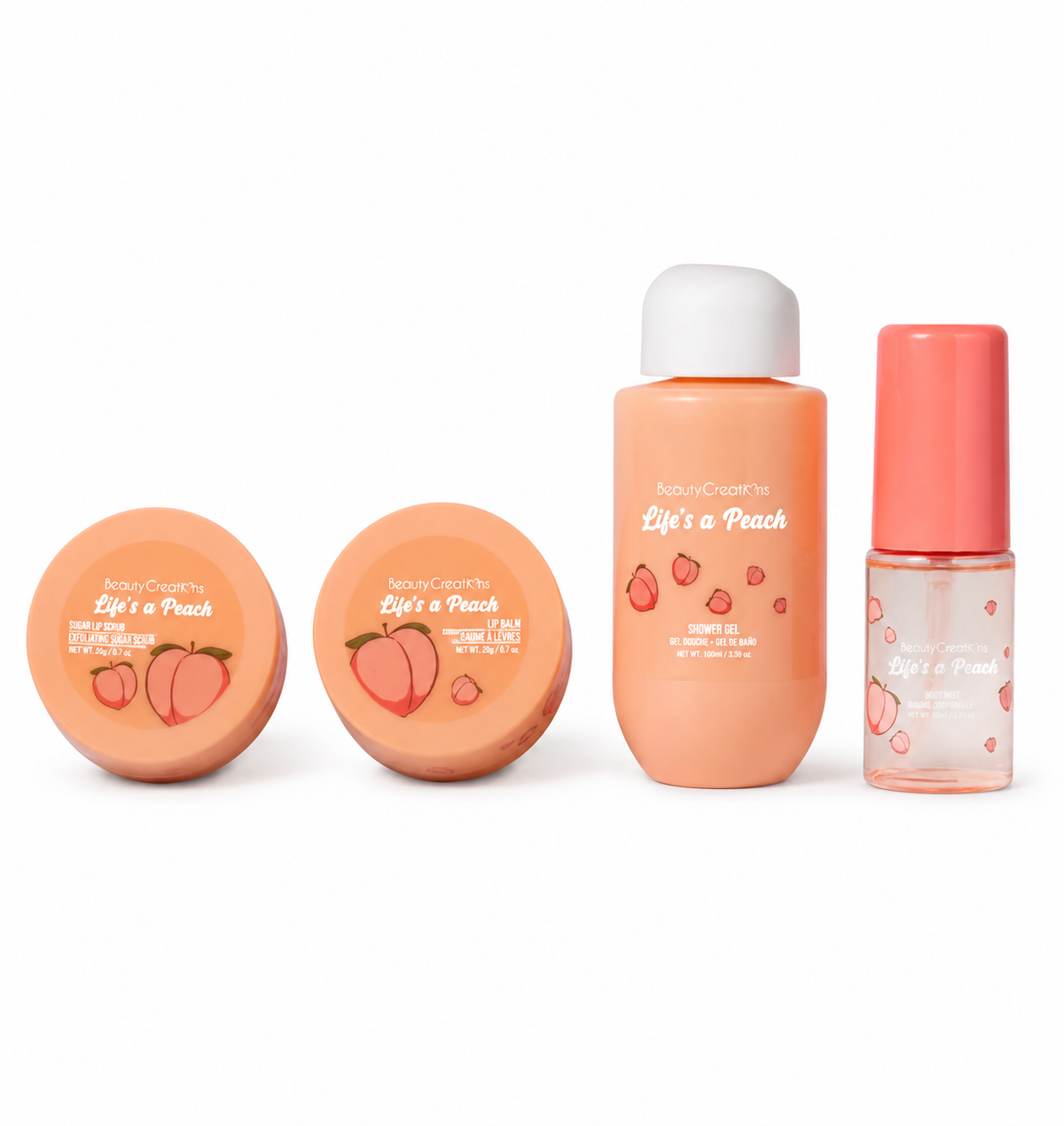 Kit de Viaje Sweet Dose Fruity Life-s a Peach Beauty Creations