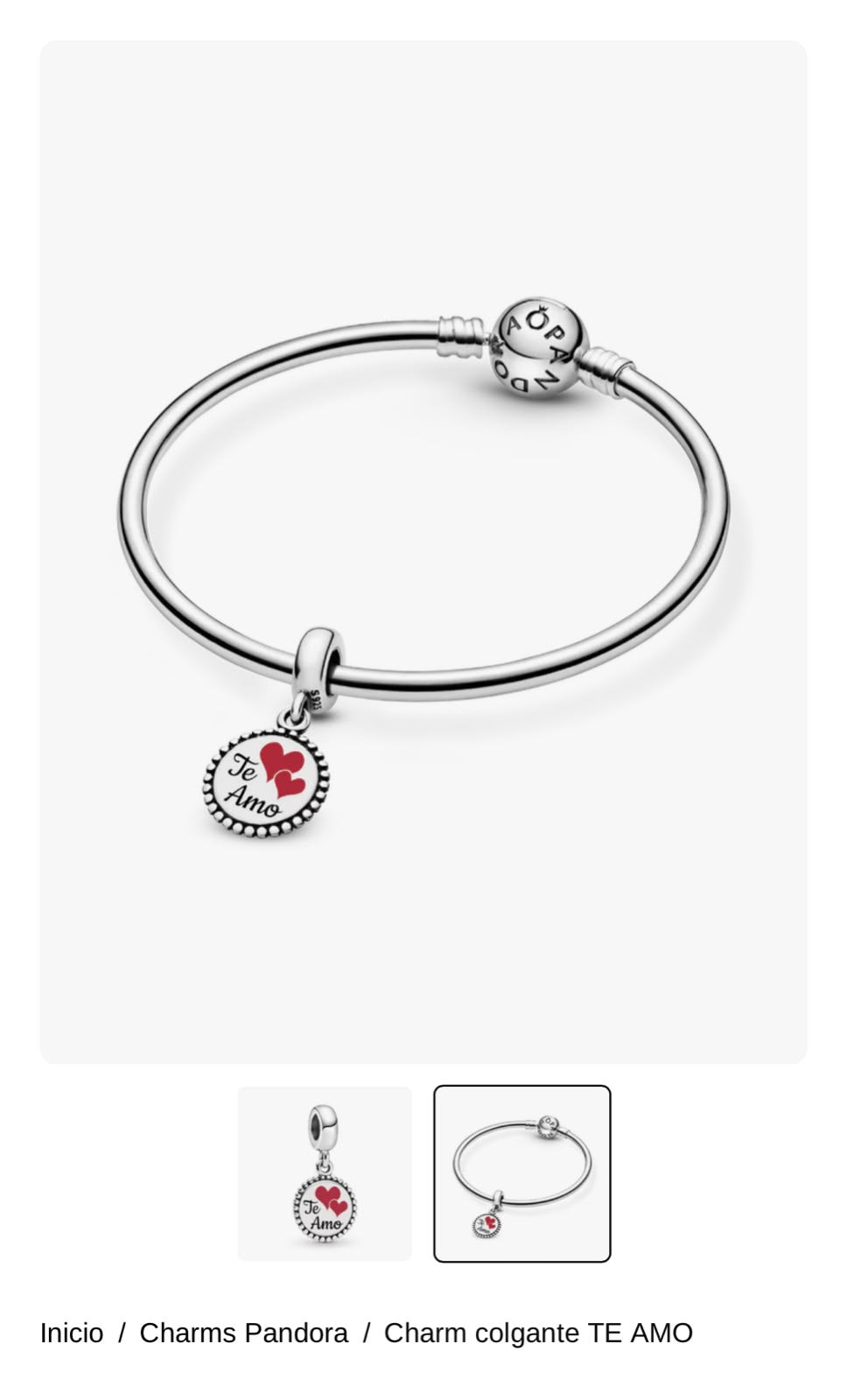 Charm colgante TE AMO
