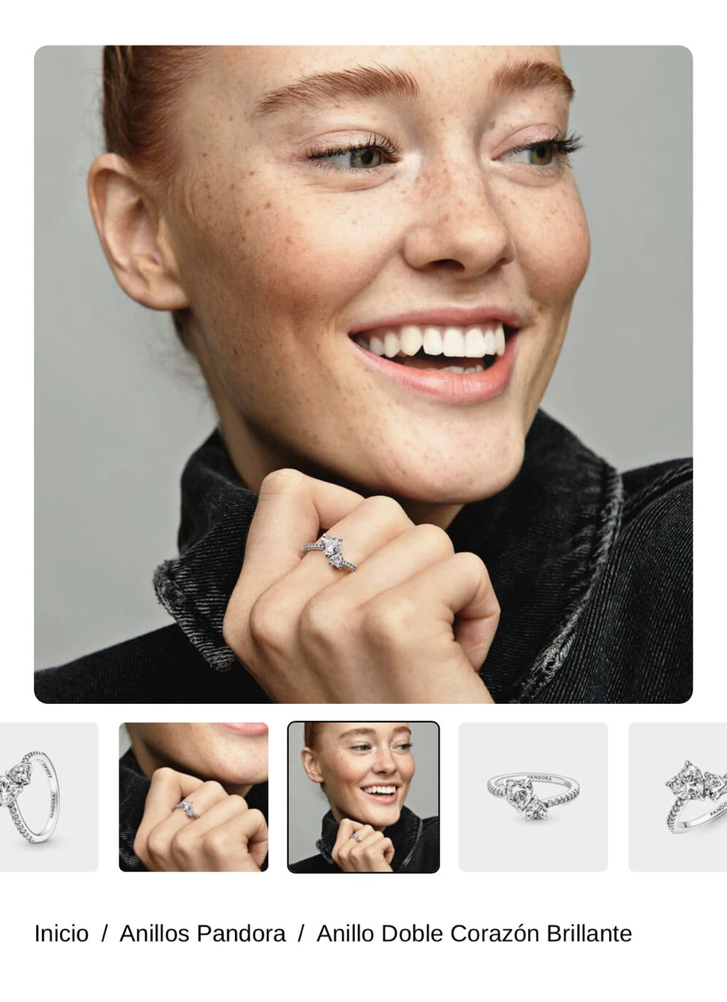 Anillo Doble Corazón Brillante