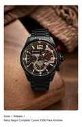 Reloj Negro Completo Curren 8395 Para Hombre