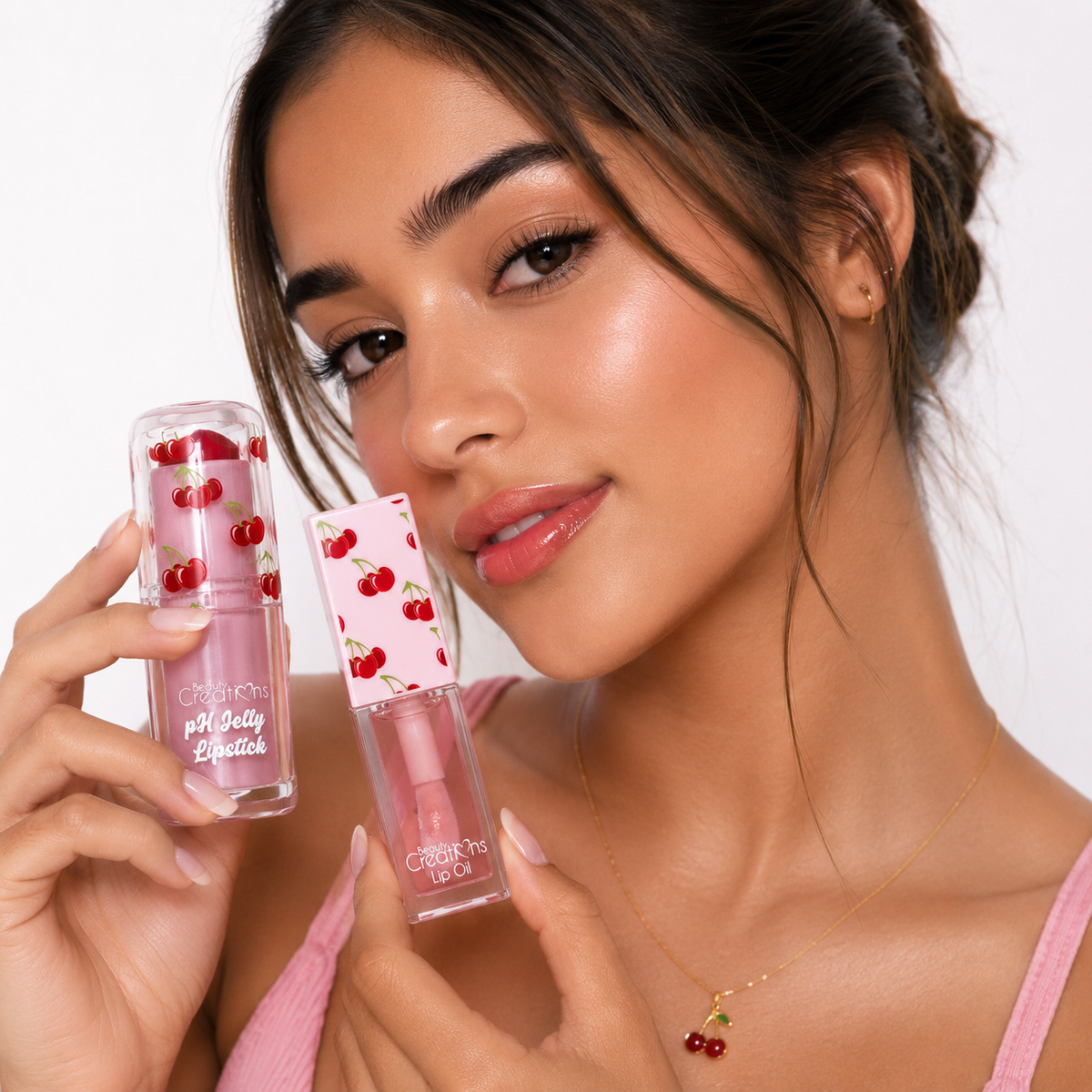 Barra y Aceite Labial Sweet Drip Duo Cereza Ph Jelly Beauty Creations