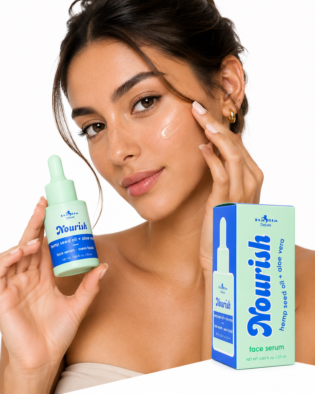 Sérum Facial Aceite de Semillas de Cáñamo + Aloe Vera Nourish-Italia Deluxe