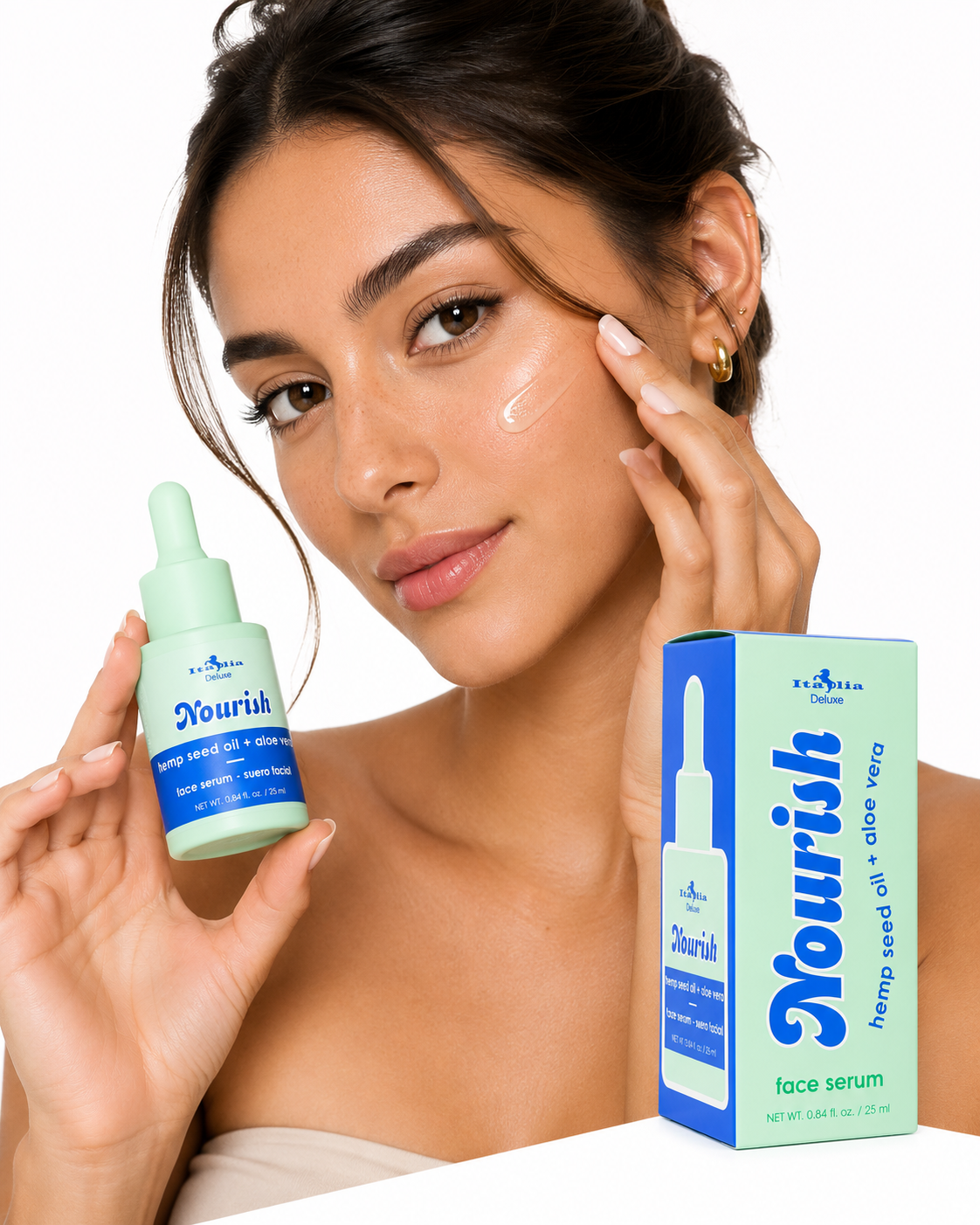 Sérum Facial Aceite de Semillas de Cáñamo + Aloe Vera Nourish-Italia Deluxe