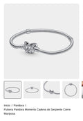 Pulsera Pandora Moments Cadena de Serpiente Cierre Mariposa