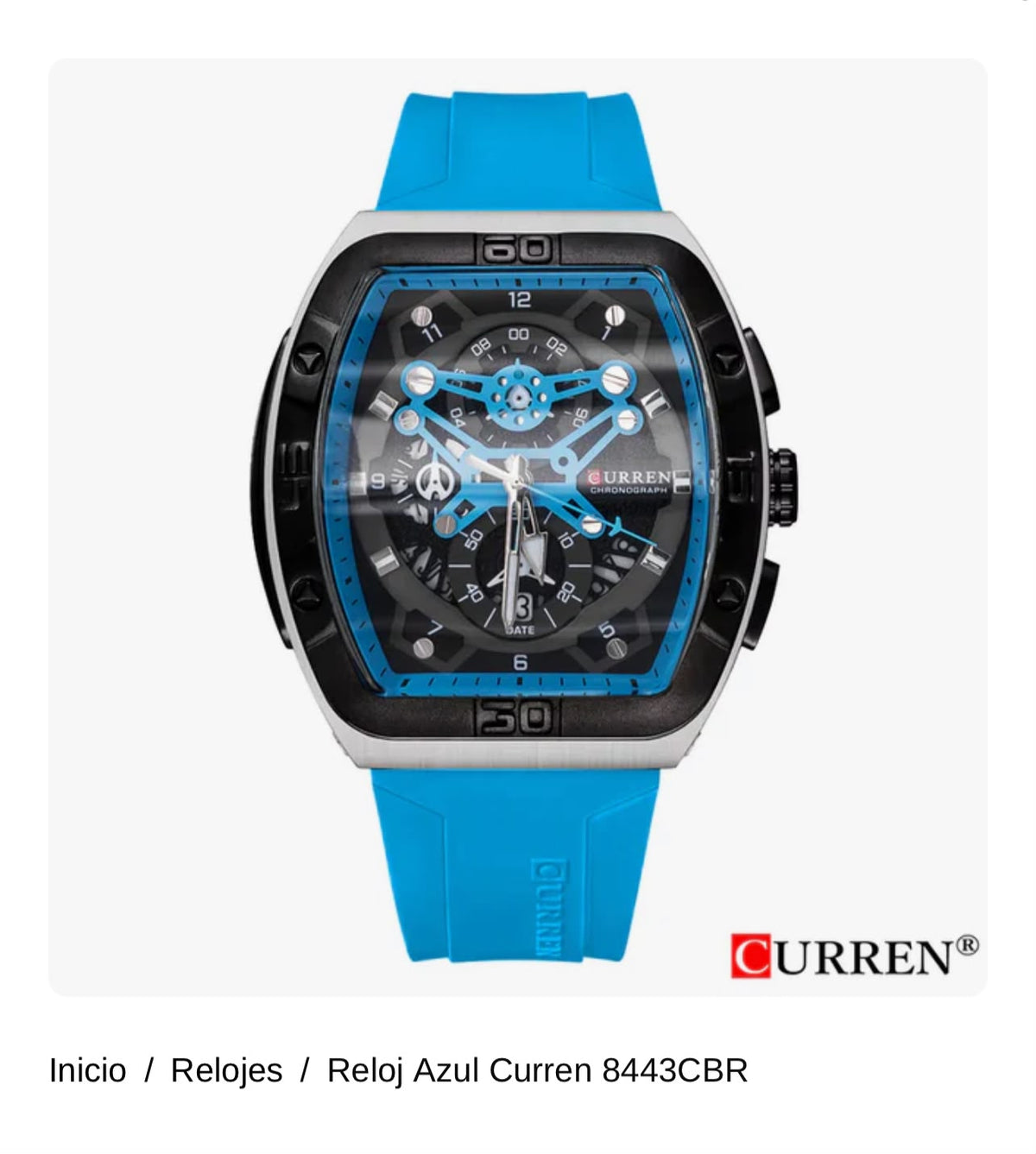 Reloj Azul Curren 8443CBR