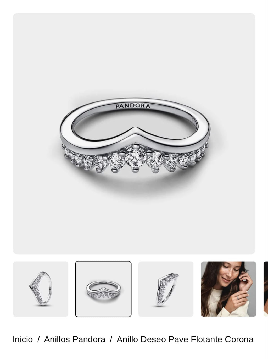 Anillo Deseo Pave Flotante Corona