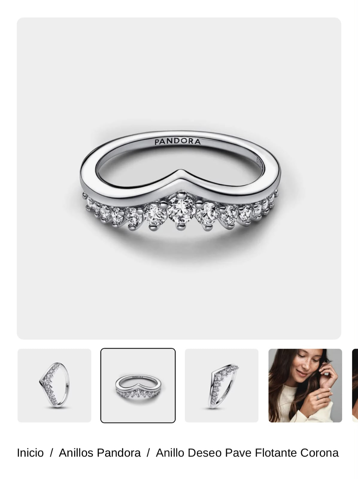 Anillo Deseo Pave Flotante Corona