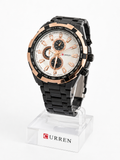 Reloj Curren Original para Hombre -Negro con Oro Rosa