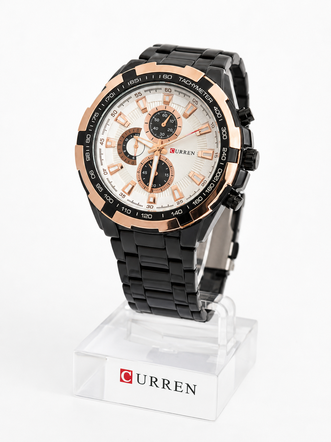 Reloj Curren Original para Hombre -Negro con Oro Rosa