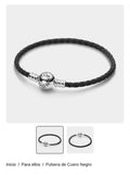 Pulsera de Cuero Negro