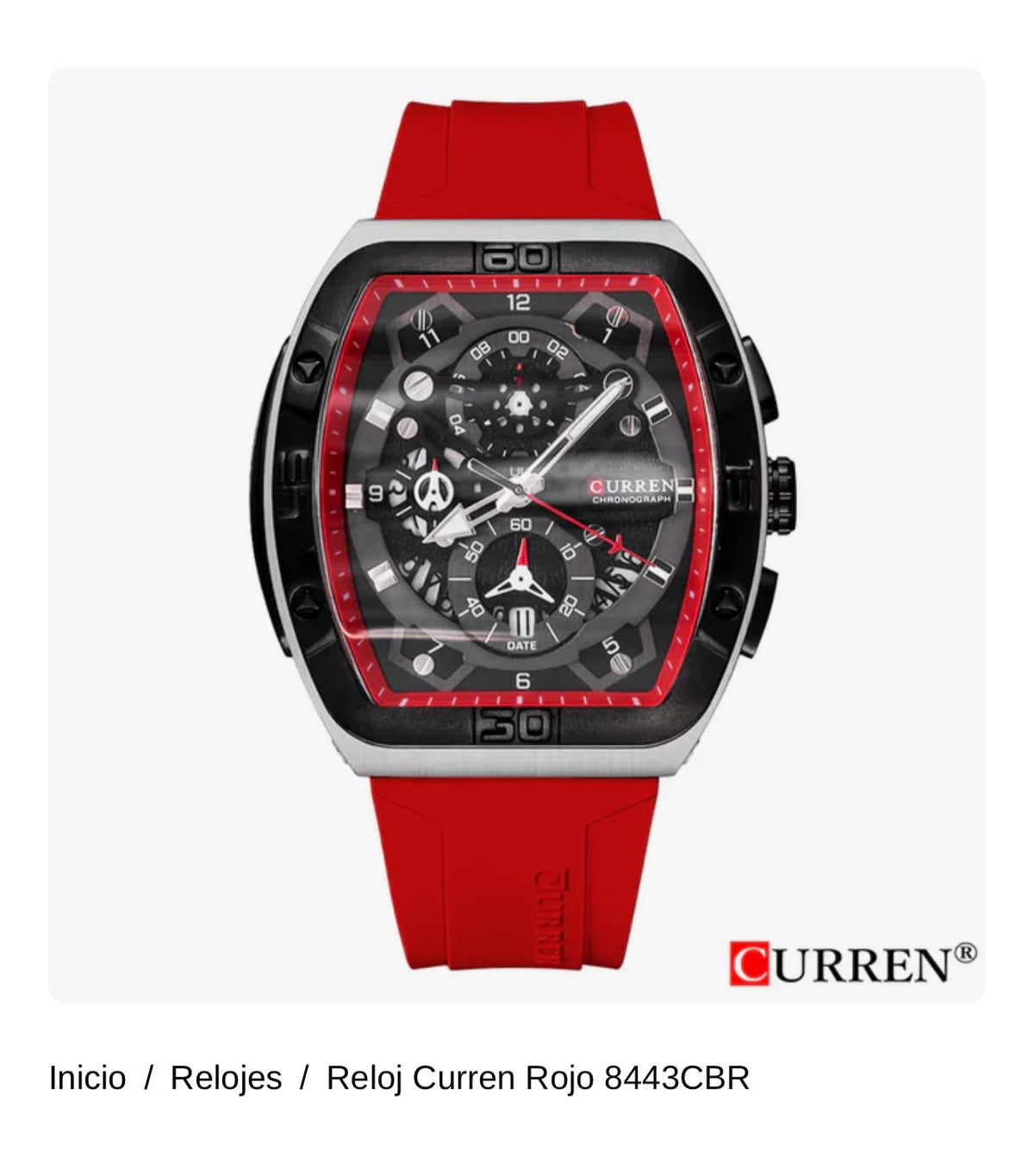 Reloj Curren Rojo 8443CBR