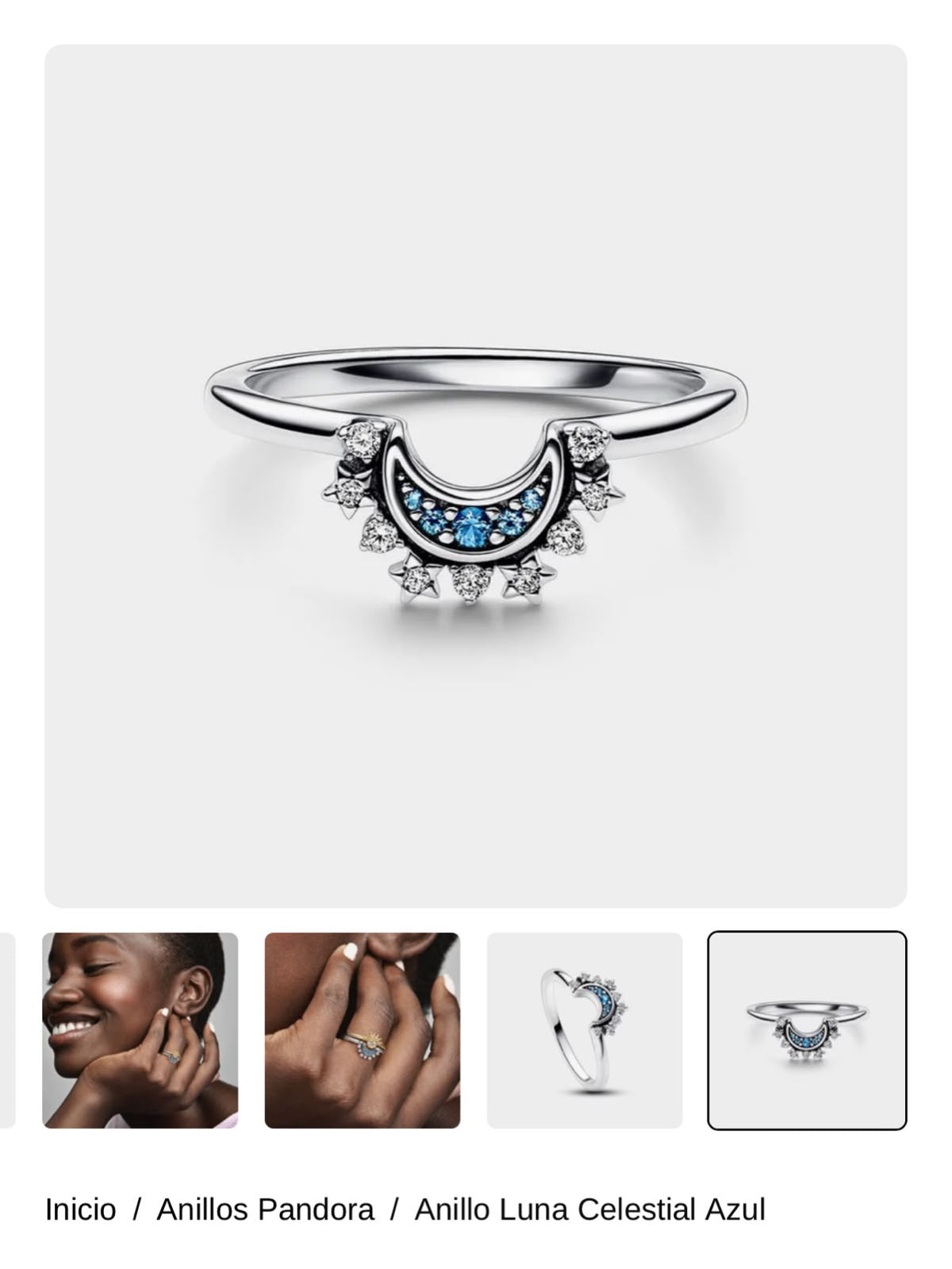Anillo Luna Celestial Azul