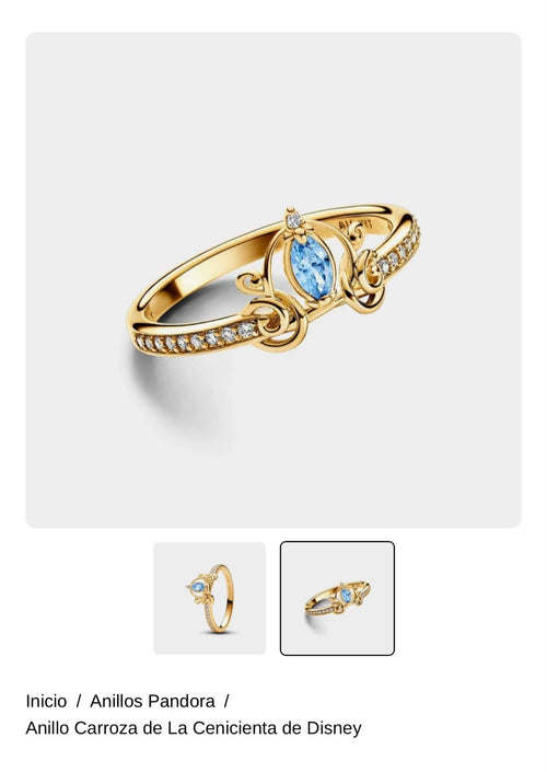 Anillo Carroza de La Cenicienta de Disney