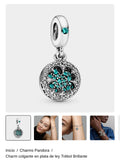 Charm colgante en plata de ley Trébol Brillante