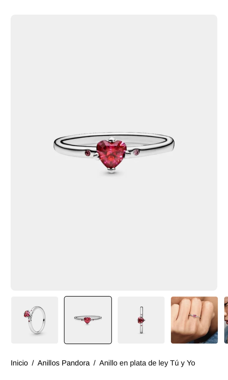 Anillo en plata de ley Tú y Yo