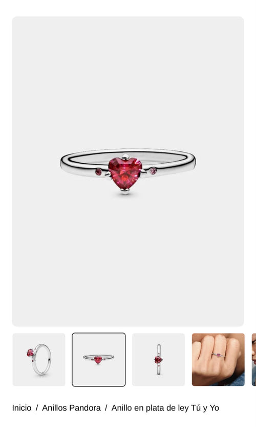 Anillo en plata de ley Tú y Yo