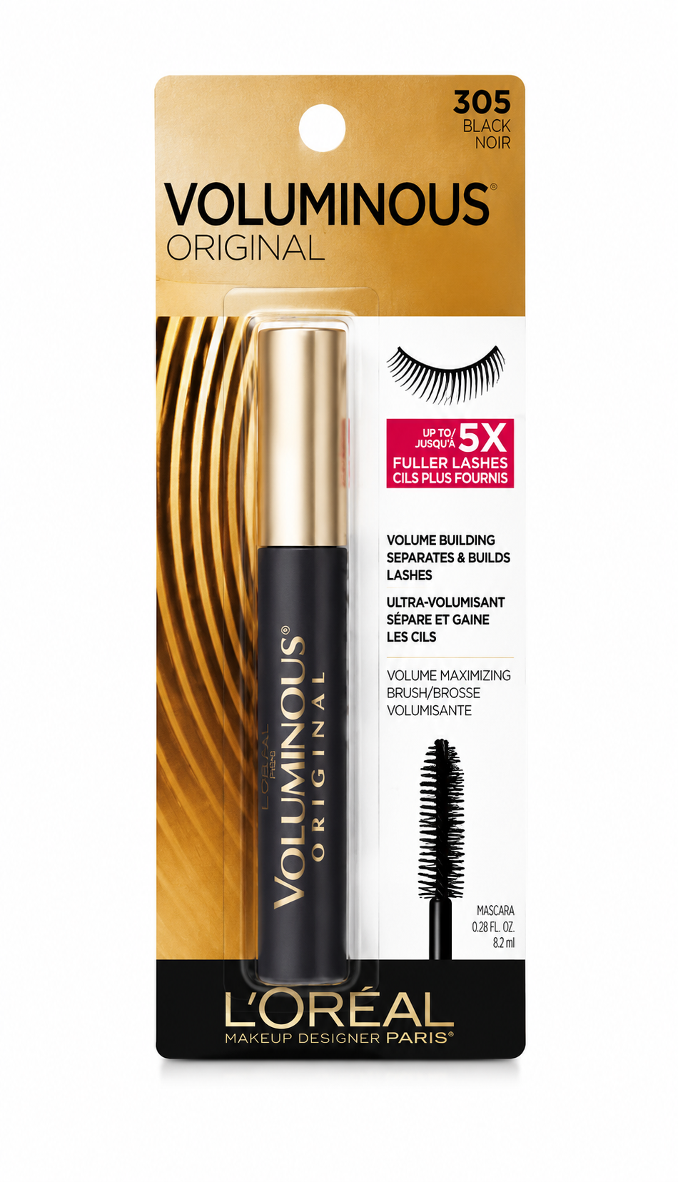 Máscara de Pestañas Voluminous Washable 305 Negro-Loreal