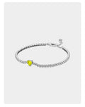Pulsera Tenis Corazón Brillante amarillo
