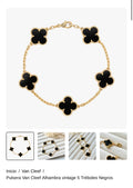 Pulsera Van Cleef Alhambra vintage 5 Tréboles Negros