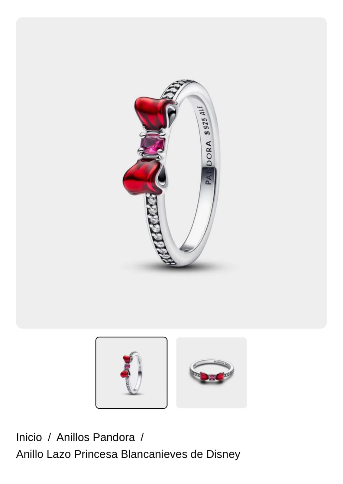 Anillo Lazo Princesa Blancanieves de Disney