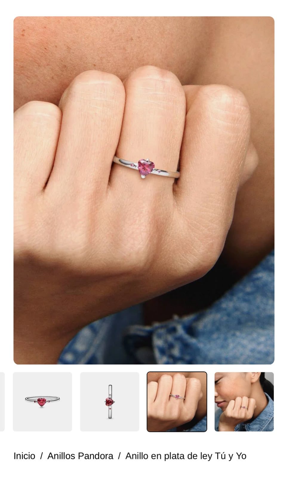 Anillo en plata de ley Tú y Yo