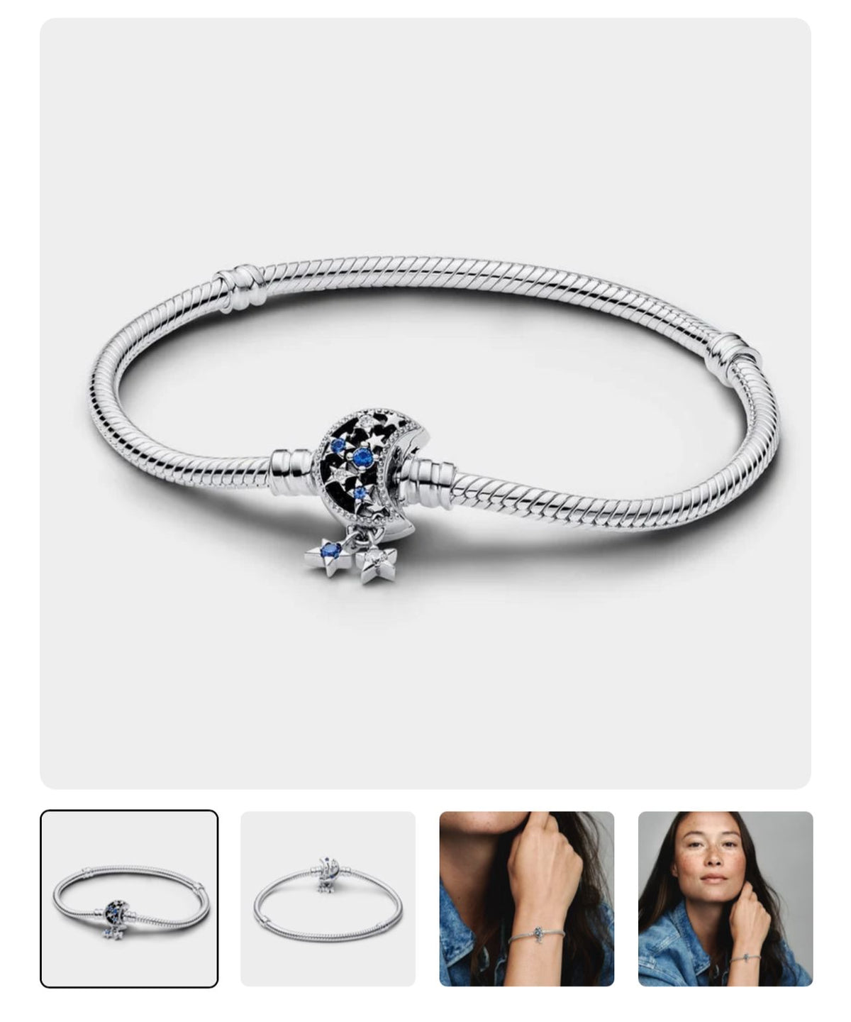Pulsera Cadena de Serpiente con Cierre Luna Brillante