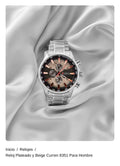 Reloj Plateado y Beige Curren 8351 Para Hombre