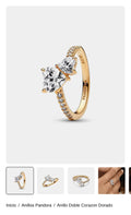 Anillo Doble Corazon Dorado