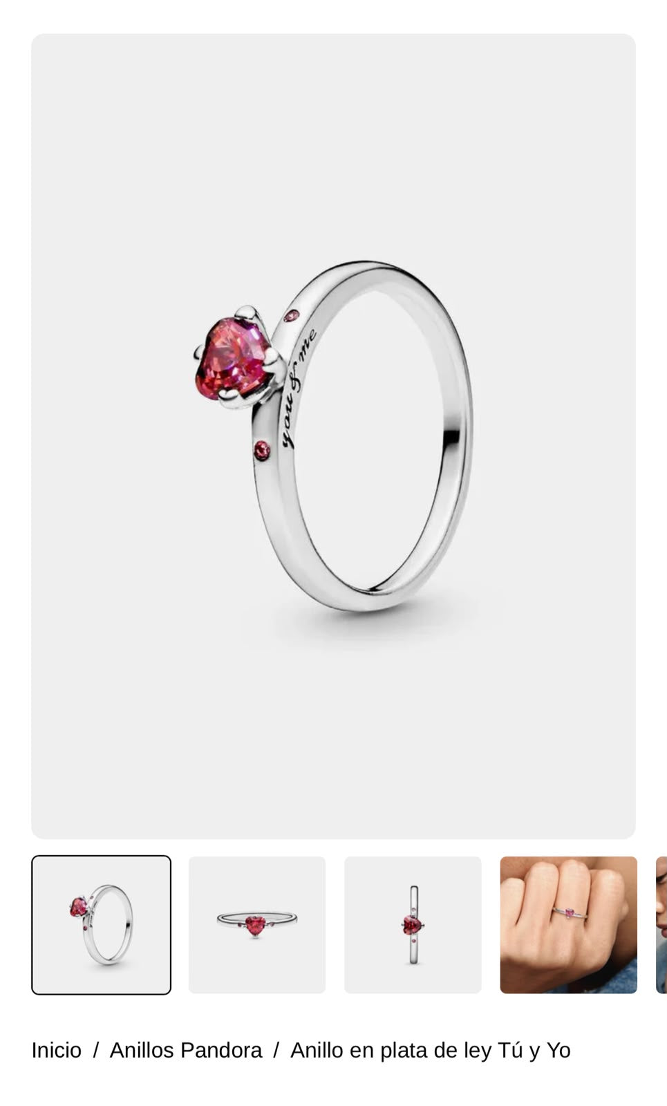 Anillo en plata de ley Tú y Yo