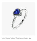 Anillo Corazón Relieve Azul