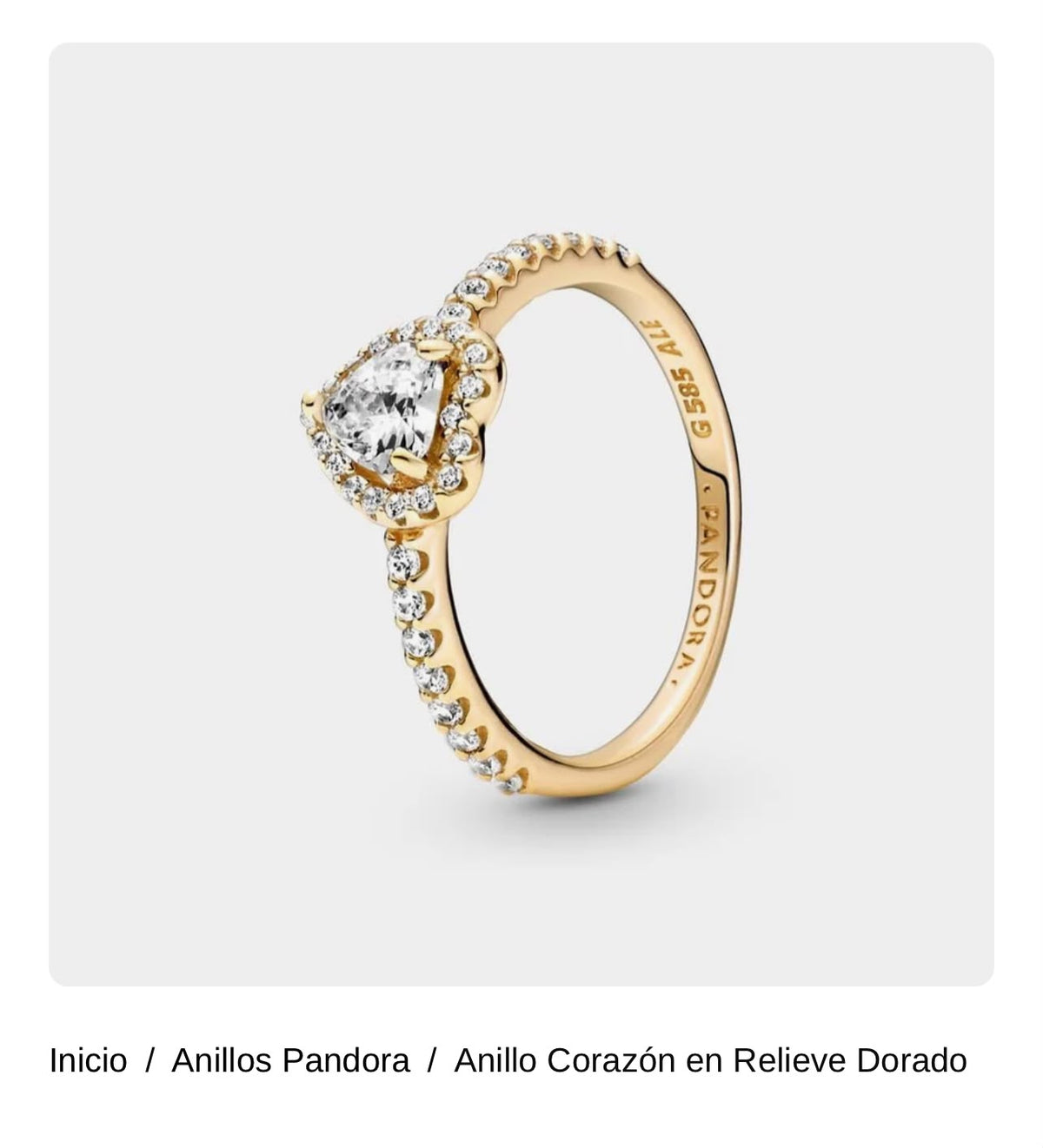 Anillo Corazón en Relieve Dorado