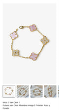 Pulsera Van Cleef Alhambra vintage 5 Tréboles Rosa y Dorado